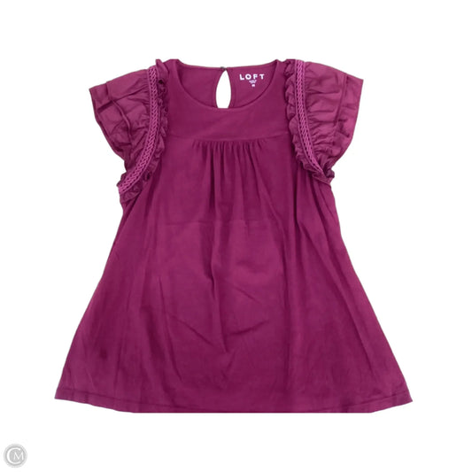 Top Short Sleeve By Loft In Maroon, Size: M