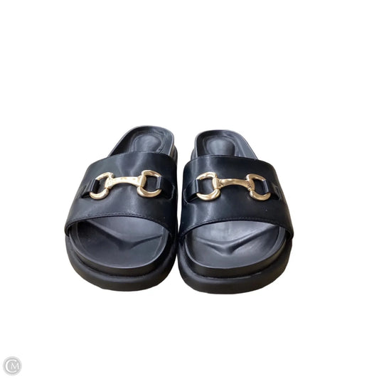 Sandals Flats By Clothes Mentor In Black, Size: 8.5