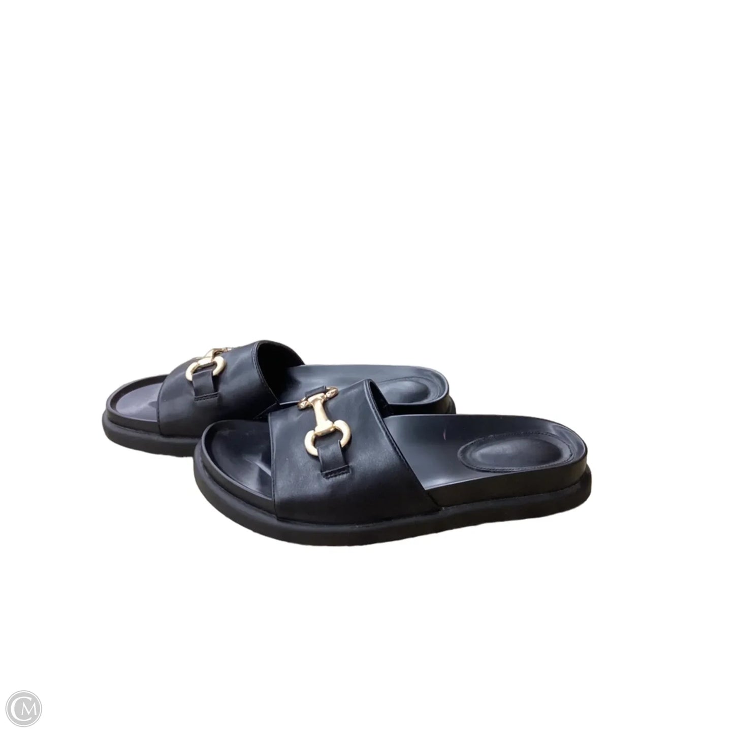 Sandals Flats By Clothes Mentor In Black, Size: 8.5