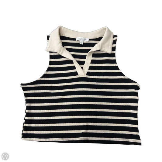 Top Sleeveless By Kirious In Black & Cream, Size: L