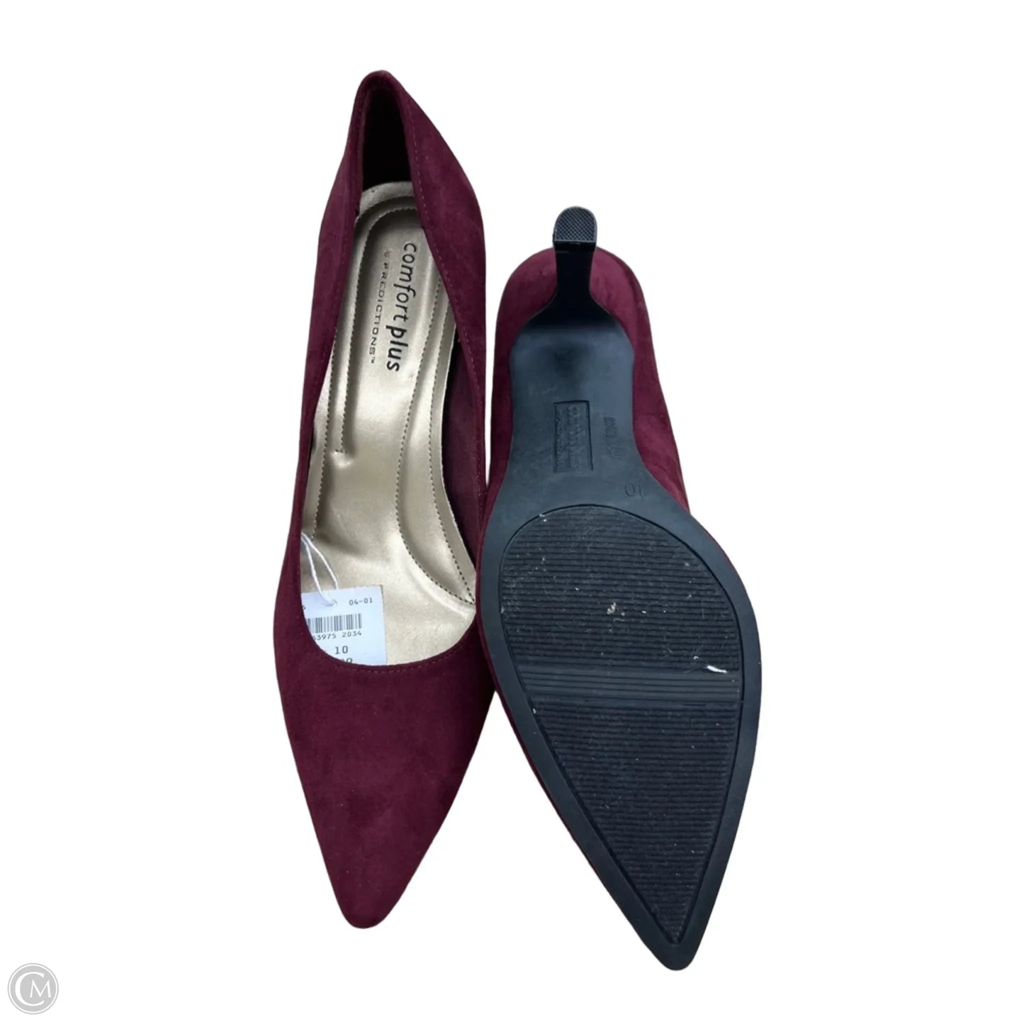 Shoes Heels Kitten By Predictions In Maroon, Size: 10