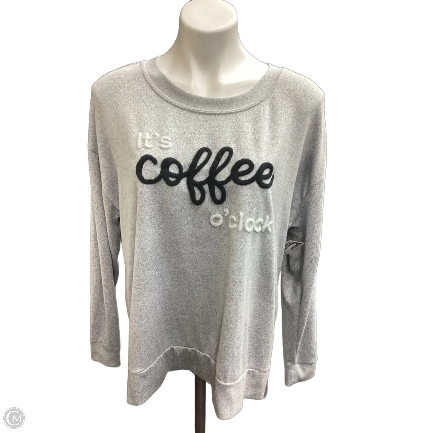 Top Long Sleeve By Clothes Mentor In Grey, Size: Xl