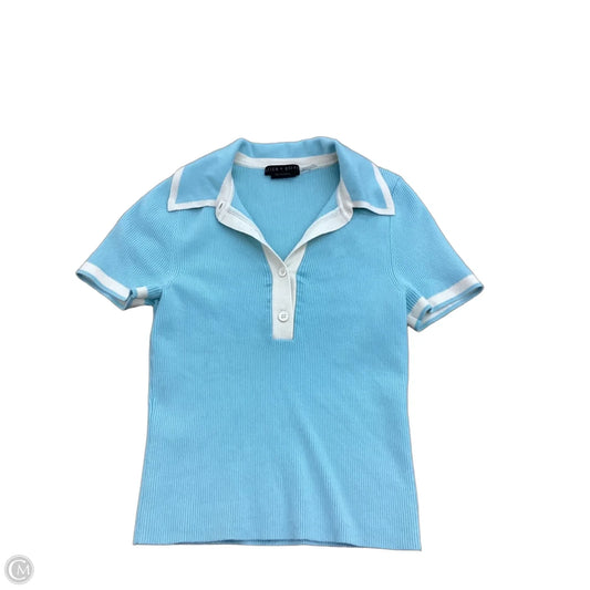 Top Short Sleeve Designer By Alice + Olivia In Blue, Size: S