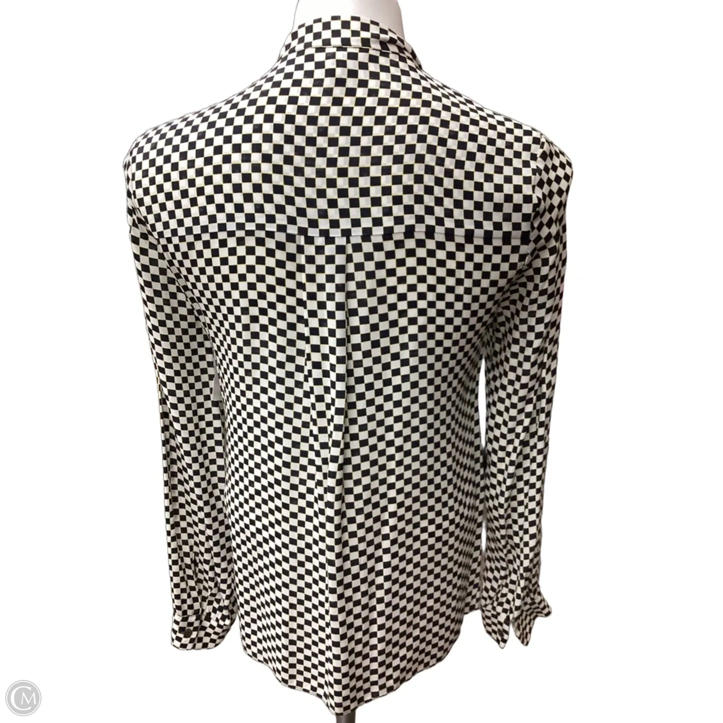 Blouse Long Sleeve By Reiss In Checkered Pattern, Size: 4