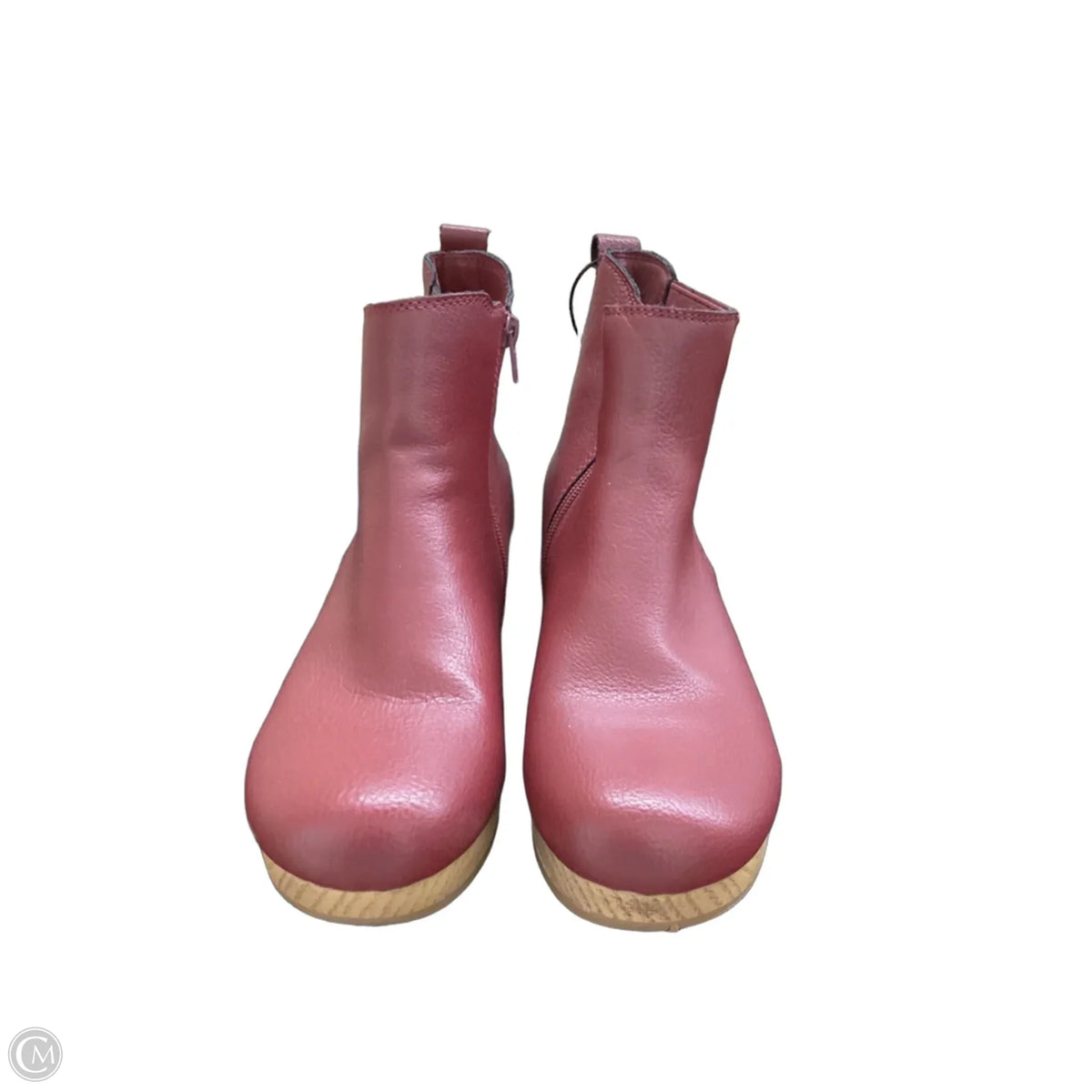 Boots Ankle Heels By Universal Thread In Maroon, Size: 9.5