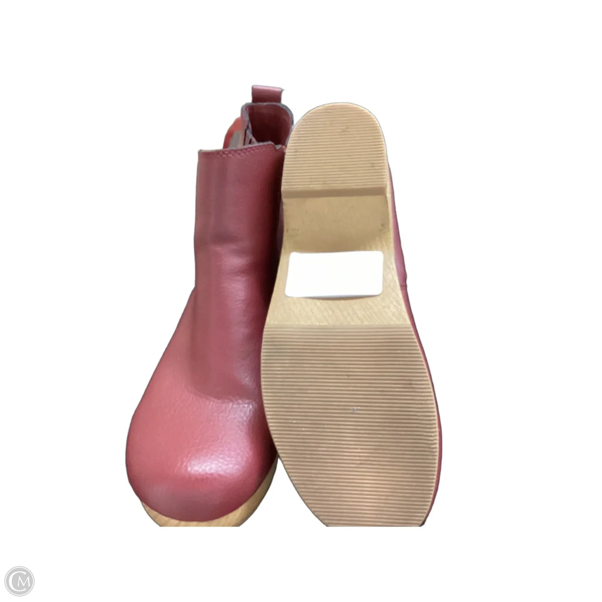 Boots Ankle Heels By Universal Thread In Maroon, Size: 9.5