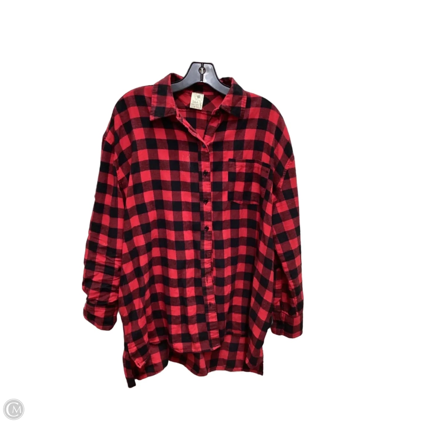 Top Long Sleeve By Clothes Mentor In Plaid Pattern, Size: S