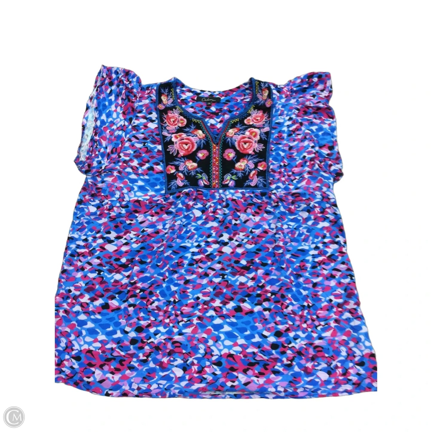 Top Short Sleeve By Clothes Mentor In Blue, Size: 2x