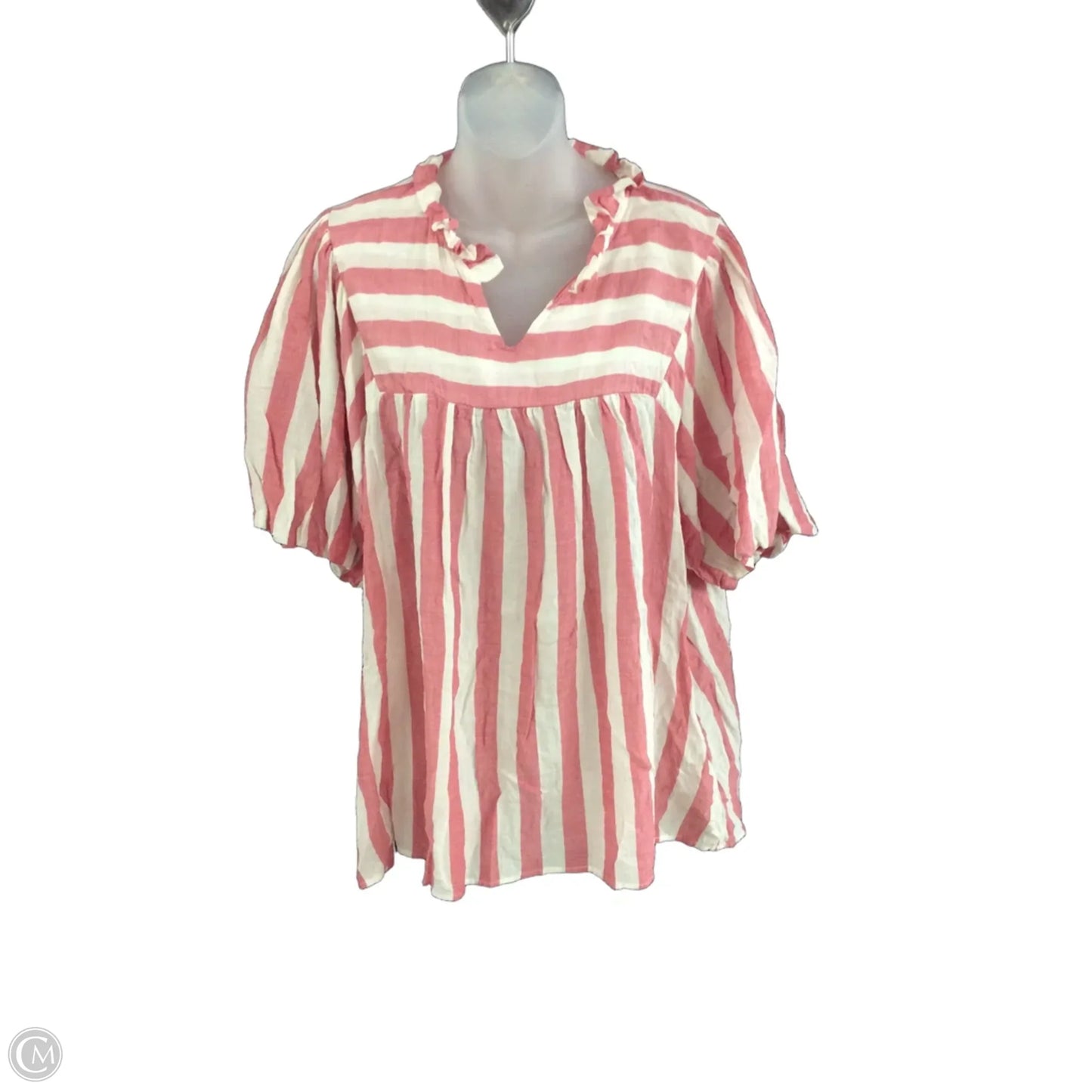 Top Short Sleeve By Haptics In Striped Pattern, Size: 2x