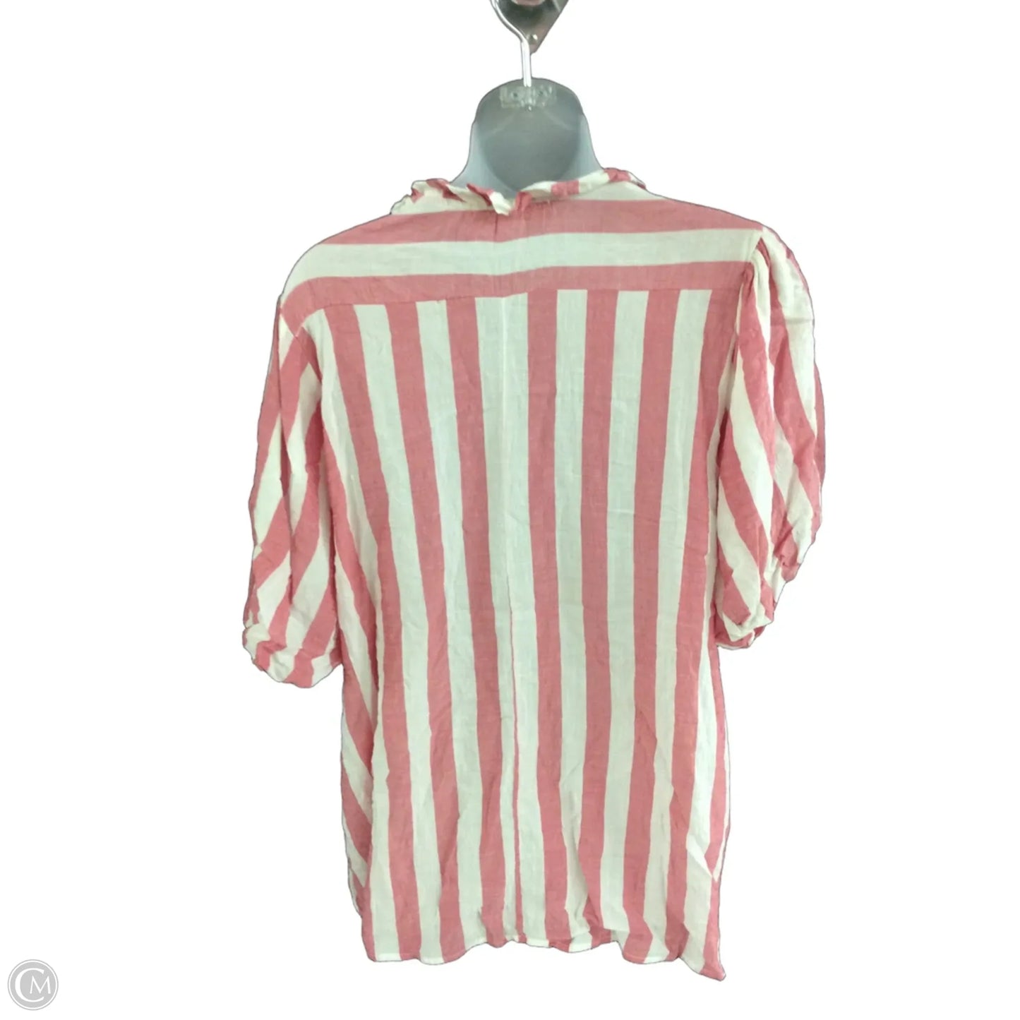 Top Short Sleeve By Haptics In Striped Pattern, Size: 2x