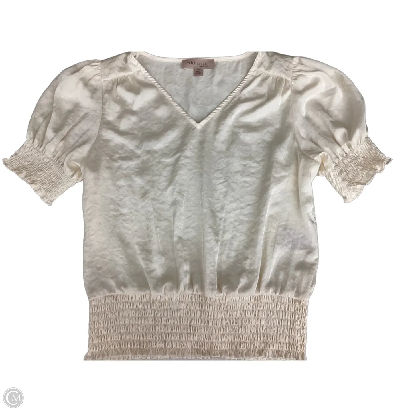 Top Short Sleeve By Philosophy In Ivory, Size: M