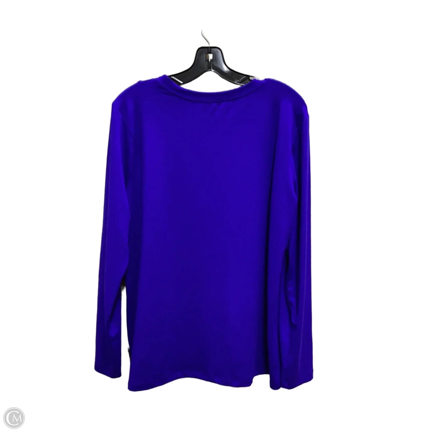 Top Long Sleeve Basic By Zenana In Blue, Size: 2x