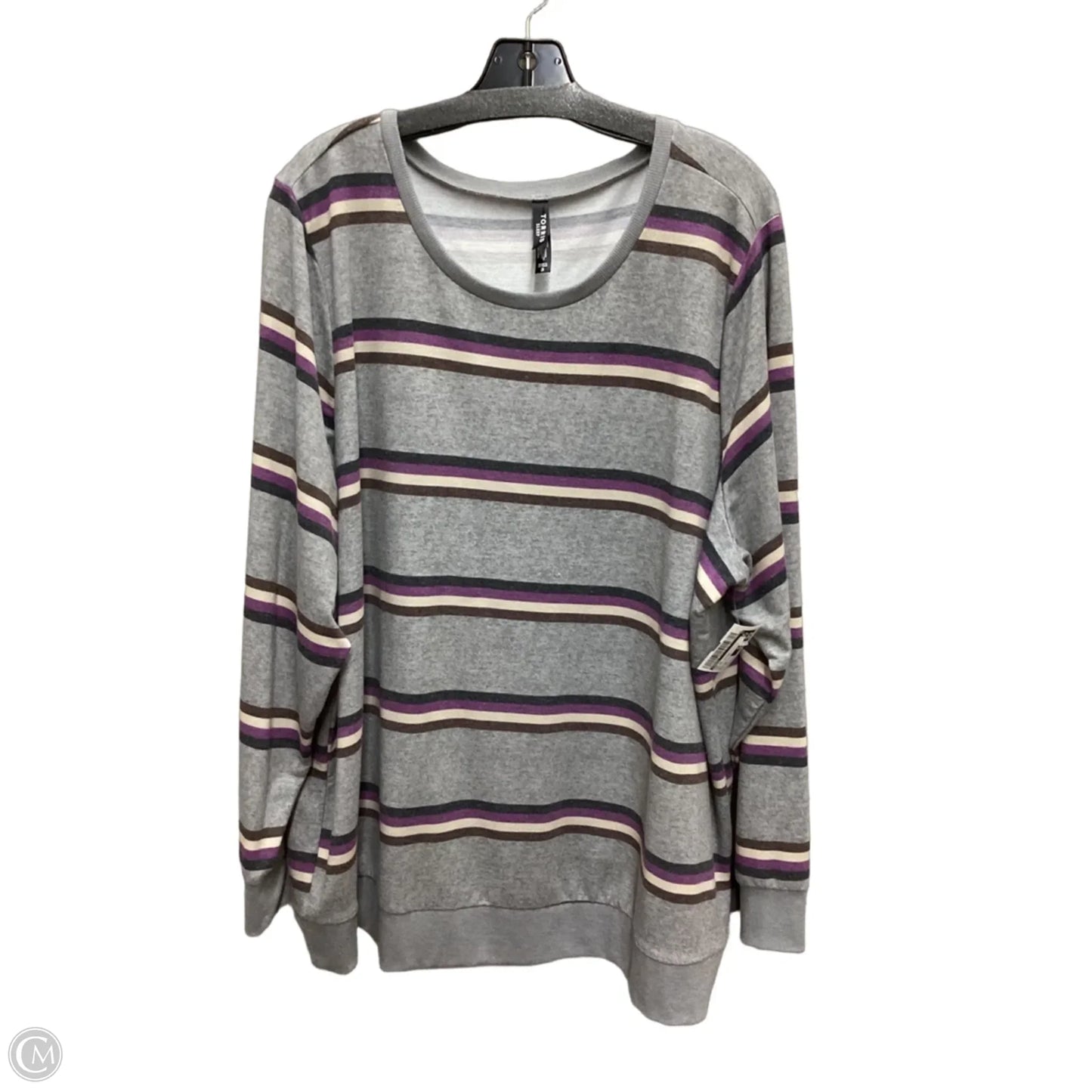 Top Long Sleeve By Torrid In Striped Pattern, Size: 3x