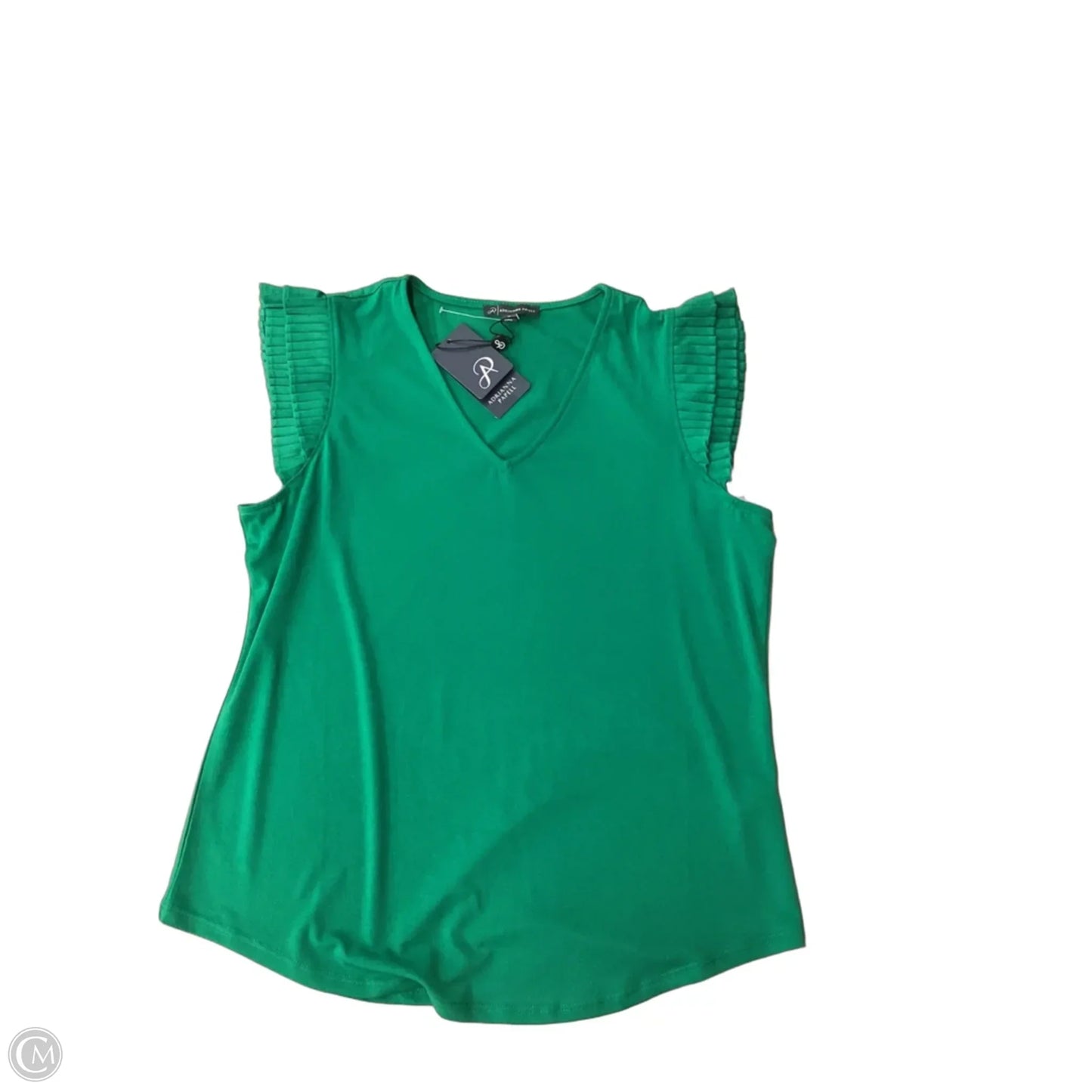 Top Short Sleeve By Adrianna Papell In Green, Size: M