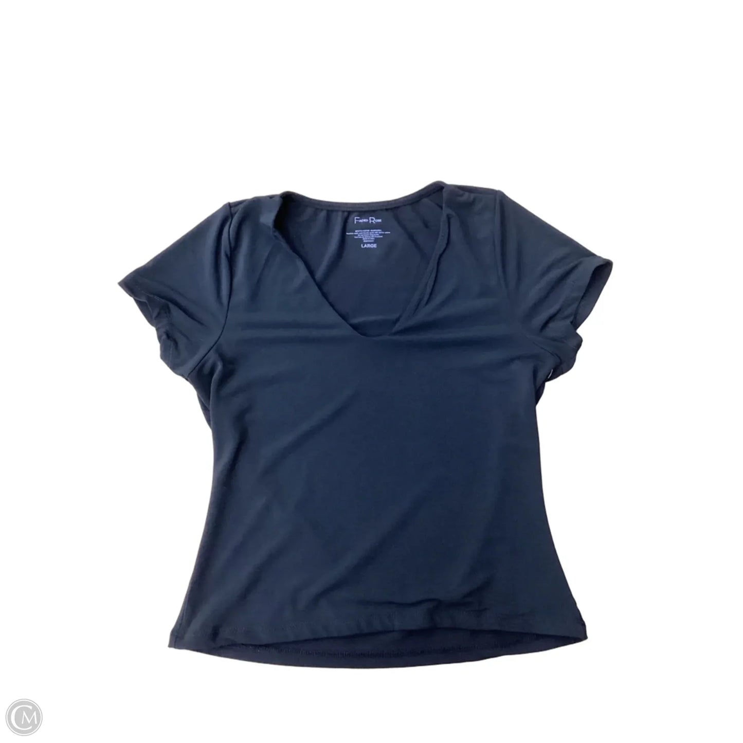 Top Short Sleeve By Faded Rose In Black, Size: L