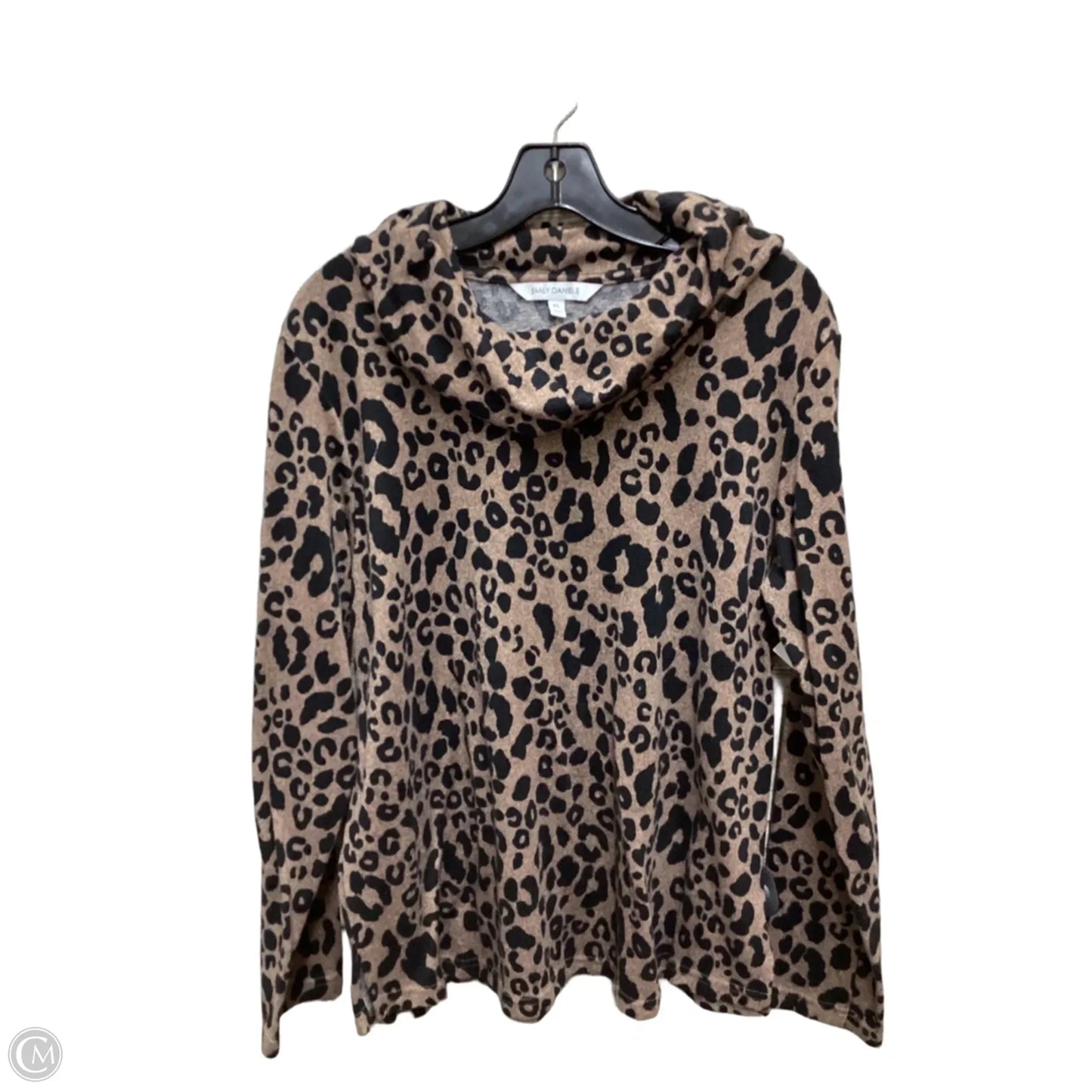 Top Long Sleeve By Emily Daniels In Animal Print, Size: Xl