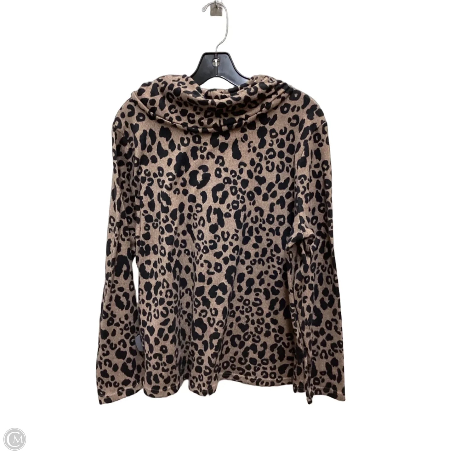 Top Long Sleeve By Emily Daniels In Animal Print, Size: Xl