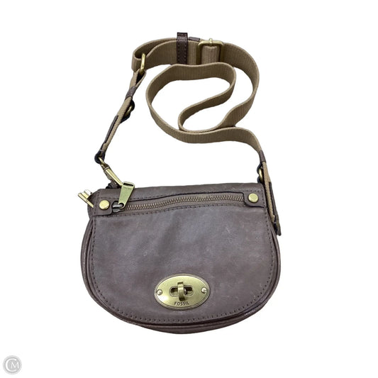Crossbody Leather By Fossil, Size: Small