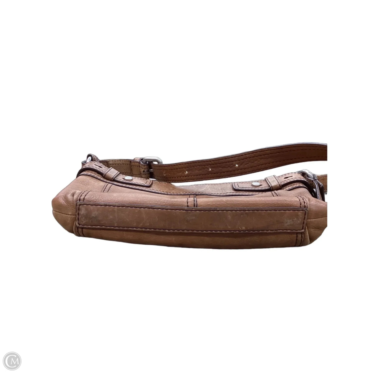 Handbag Leather By Fossil, Size: Medium