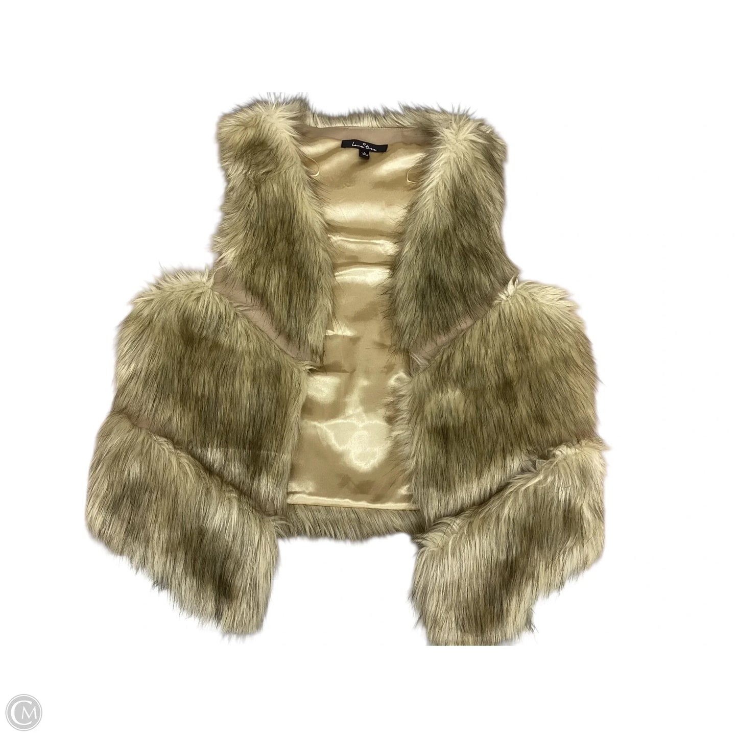 Vest Faux Fur & Sherpa By Love Tree In Tan, Size: L