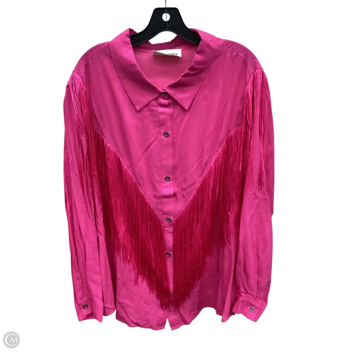 Blouse Long Sleeve By Savanna Jane In Pink, Size: 2x