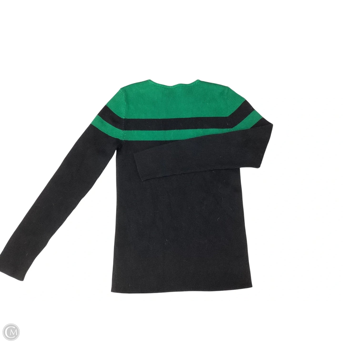 Sweater By Lauren By Ralph Lauren In Black & Green, Size: M