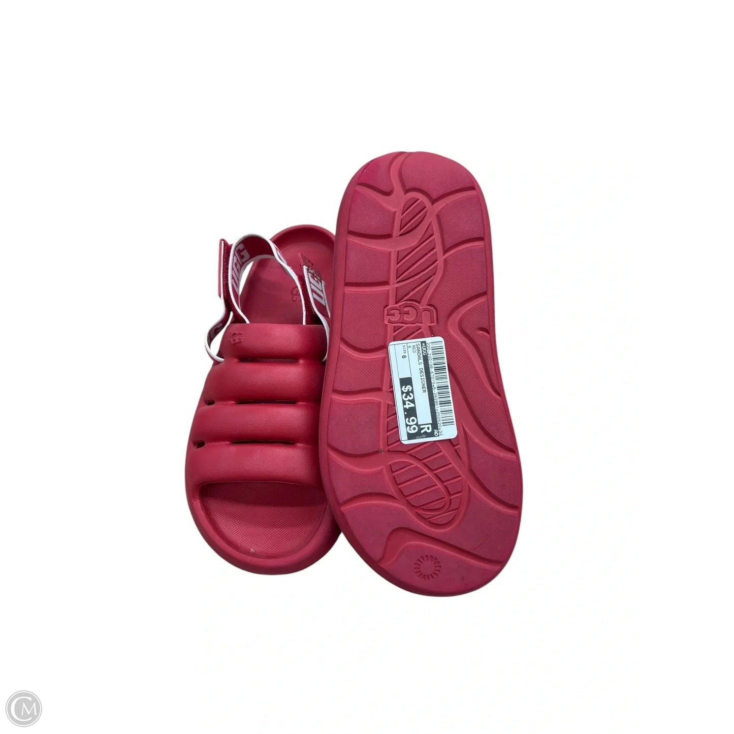 Sandals Designer By Ugg In Red, Size: 6