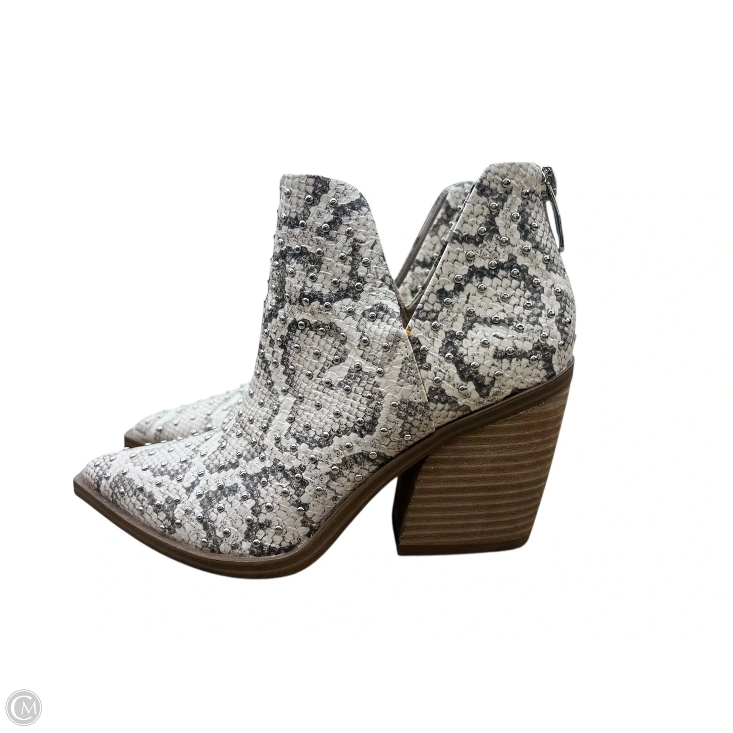 Boots Ankle Heels By Steve Madden In Snakeskin Print, Size: 5.5