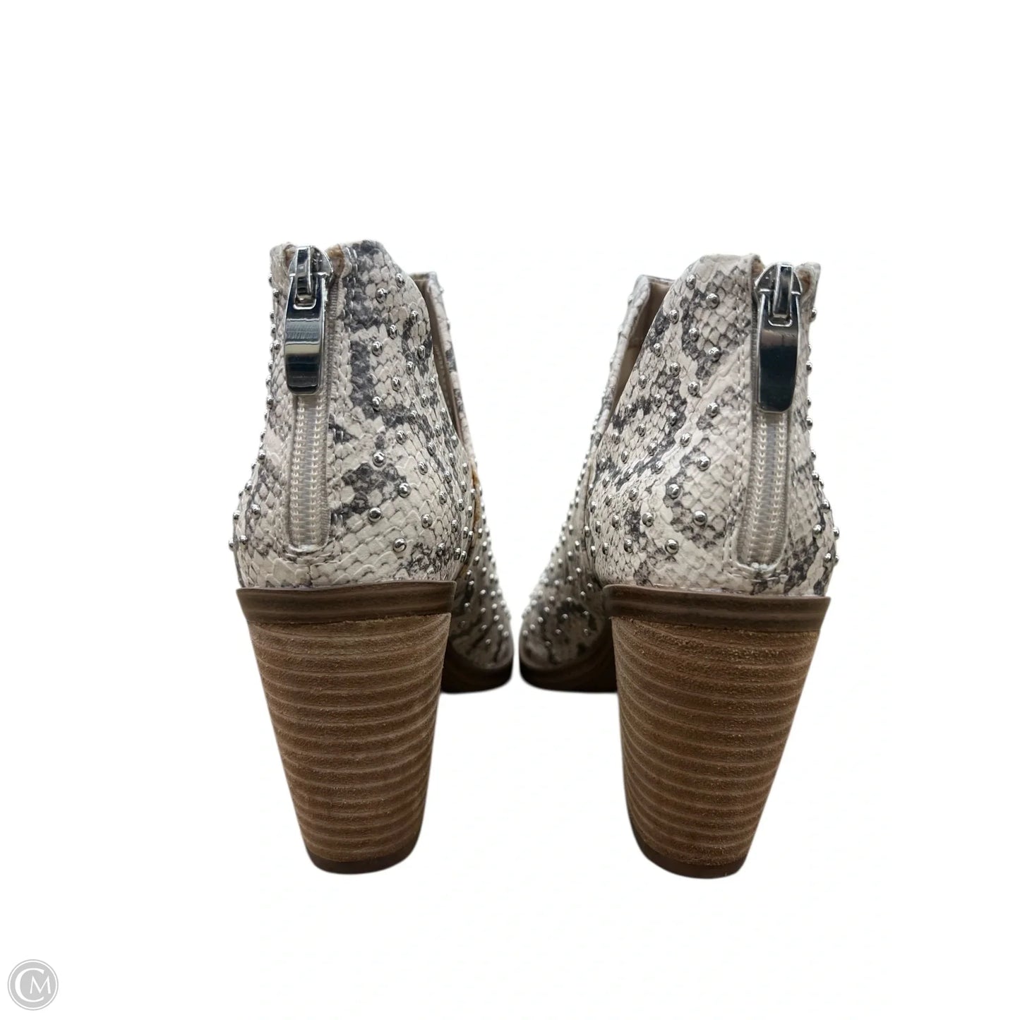 Boots Ankle Heels By Steve Madden In Snakeskin Print, Size: 5.5