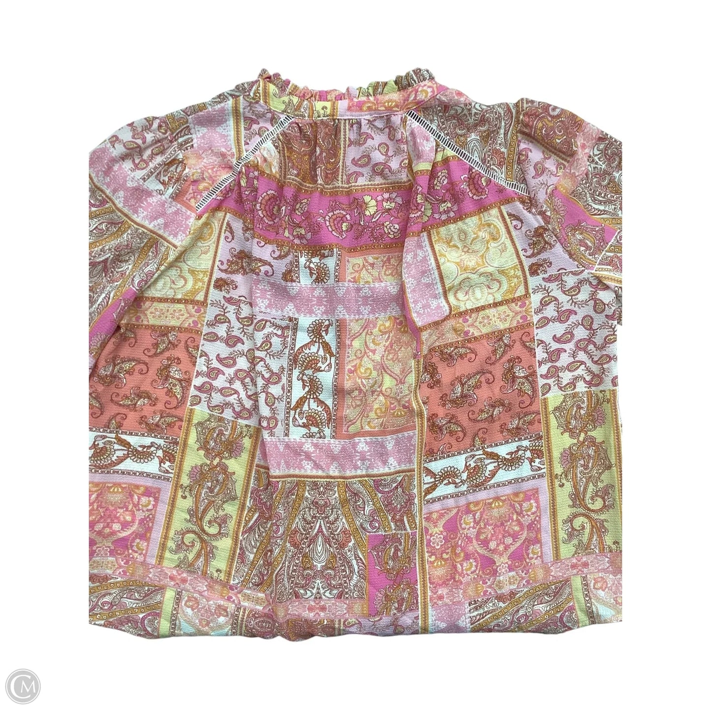 Blouse Long Sleeve By Fate In Pink, Size: M