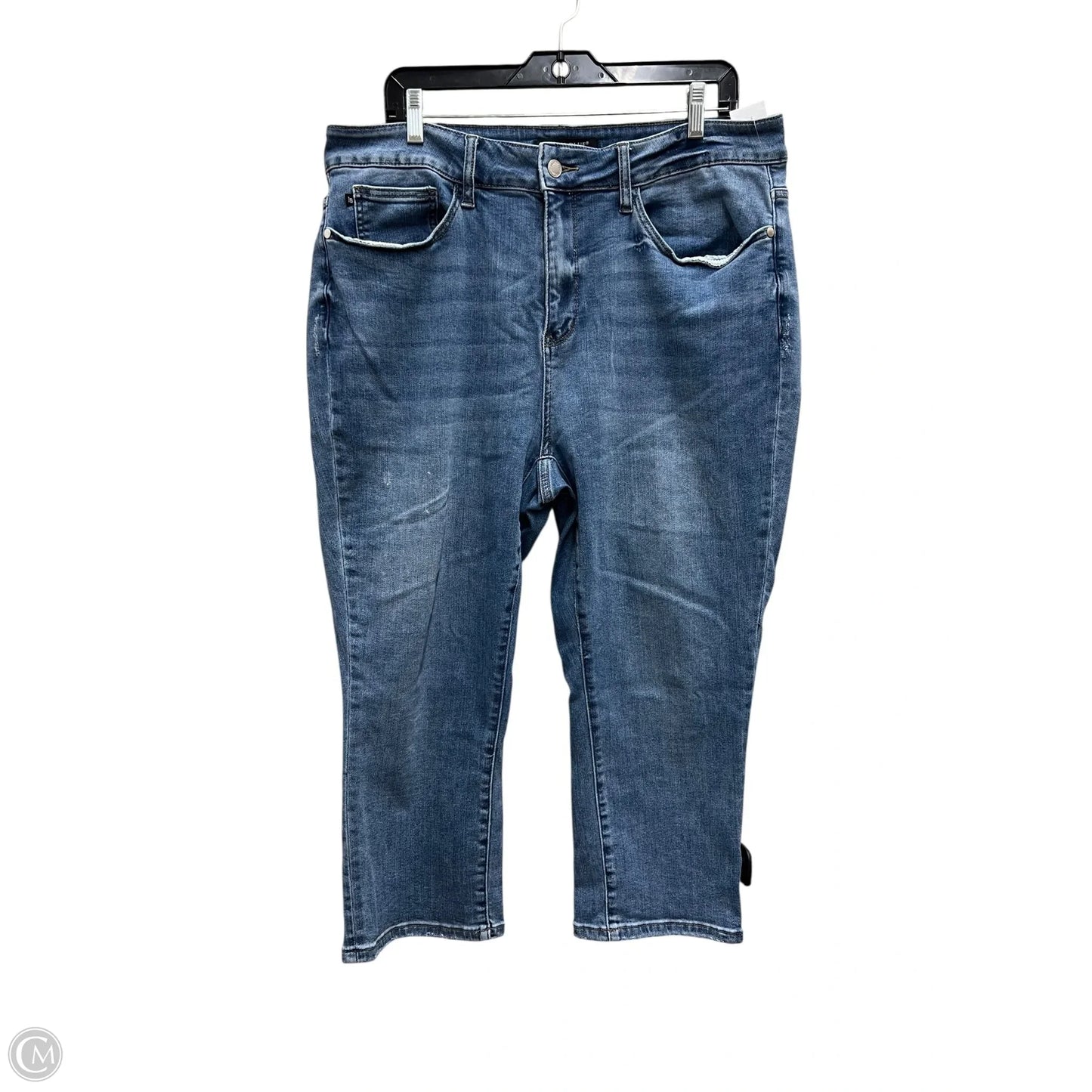 Jeans Cropped By Judy Blue In Blue Denim, Size: 20