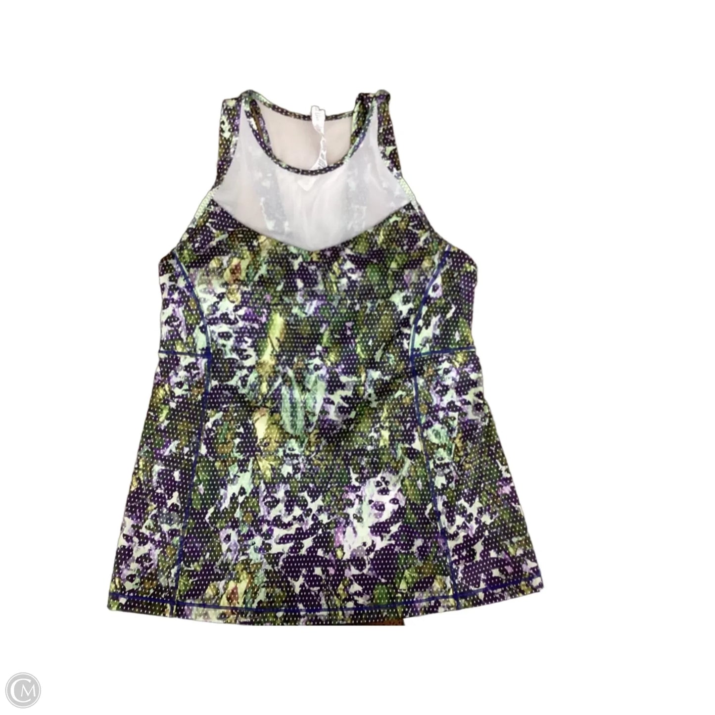Athletic Tank Top By Lululemon In Green & Purple, Size: M