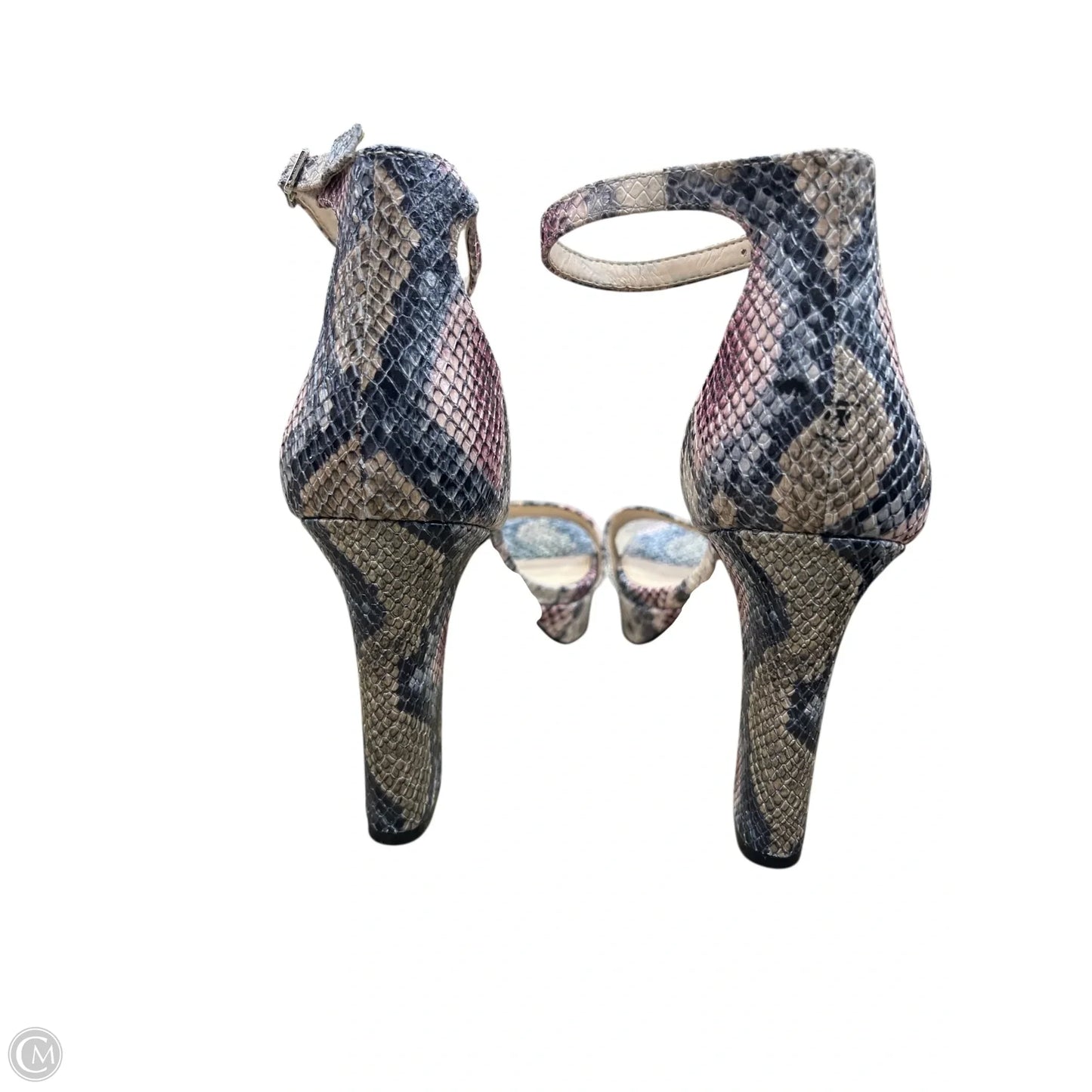 Sandals Heels Platform By Vince Camuto In Snakeskin Print, Size: 10