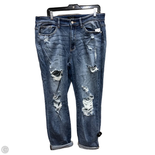 Jeans Boyfriend By Judy Blue In Blue Denim, Size: 16