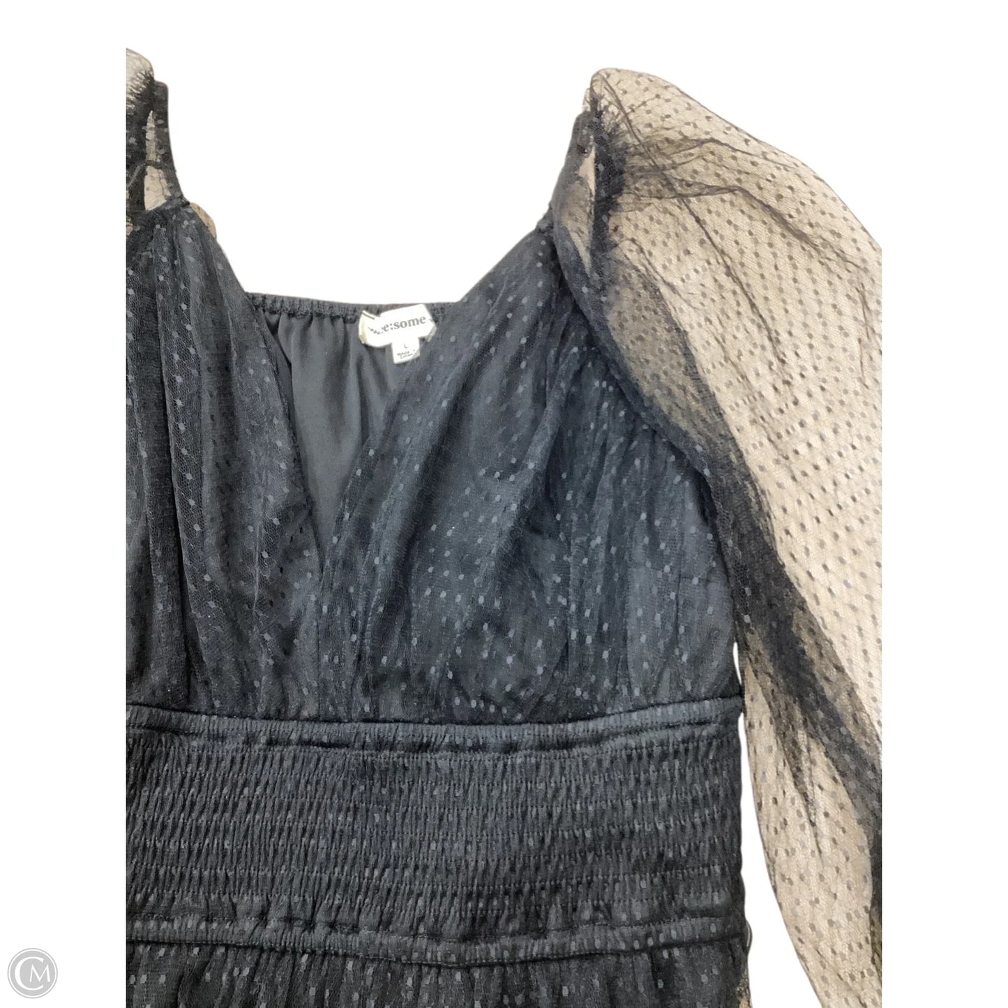 Blouse Long Sleeve By Ee Some In Black, Size: L