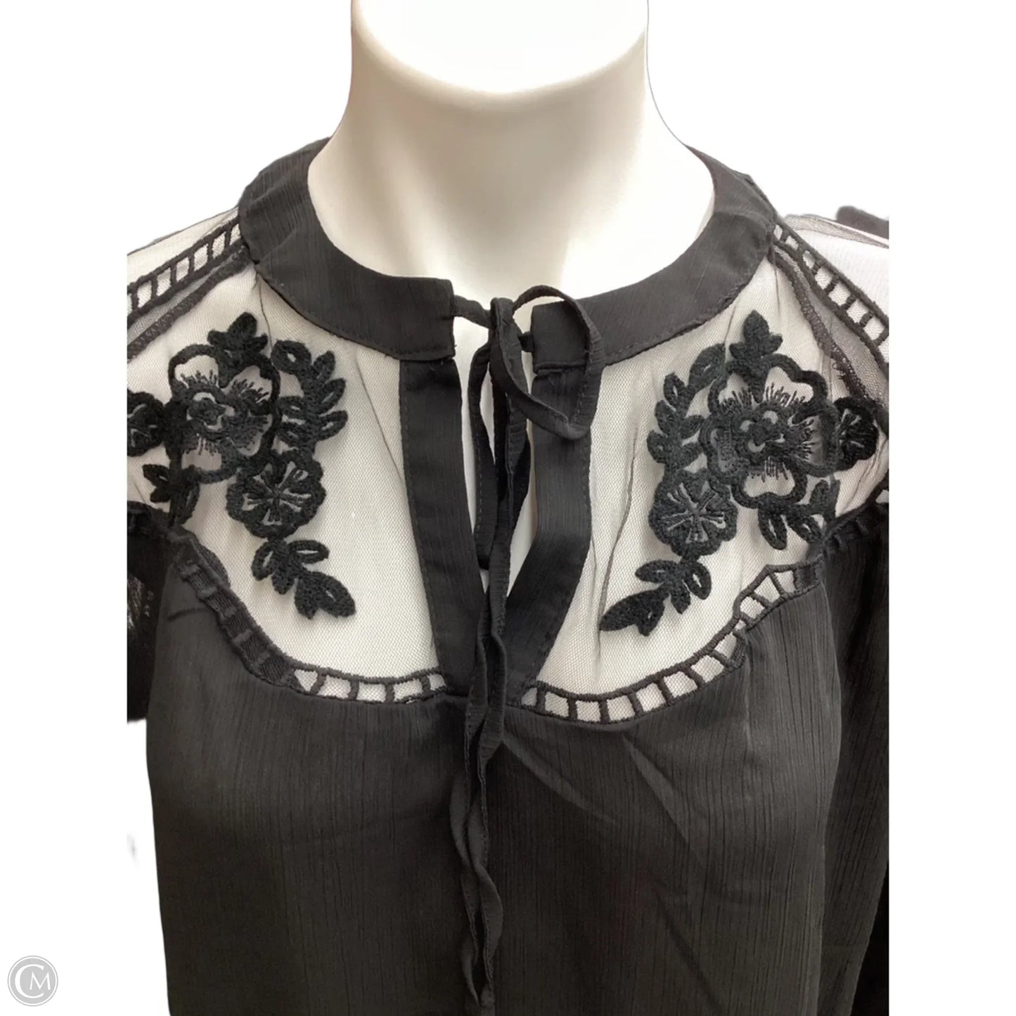 Blouse Long Sleeve By Hayden Harnett In Black, Size: M