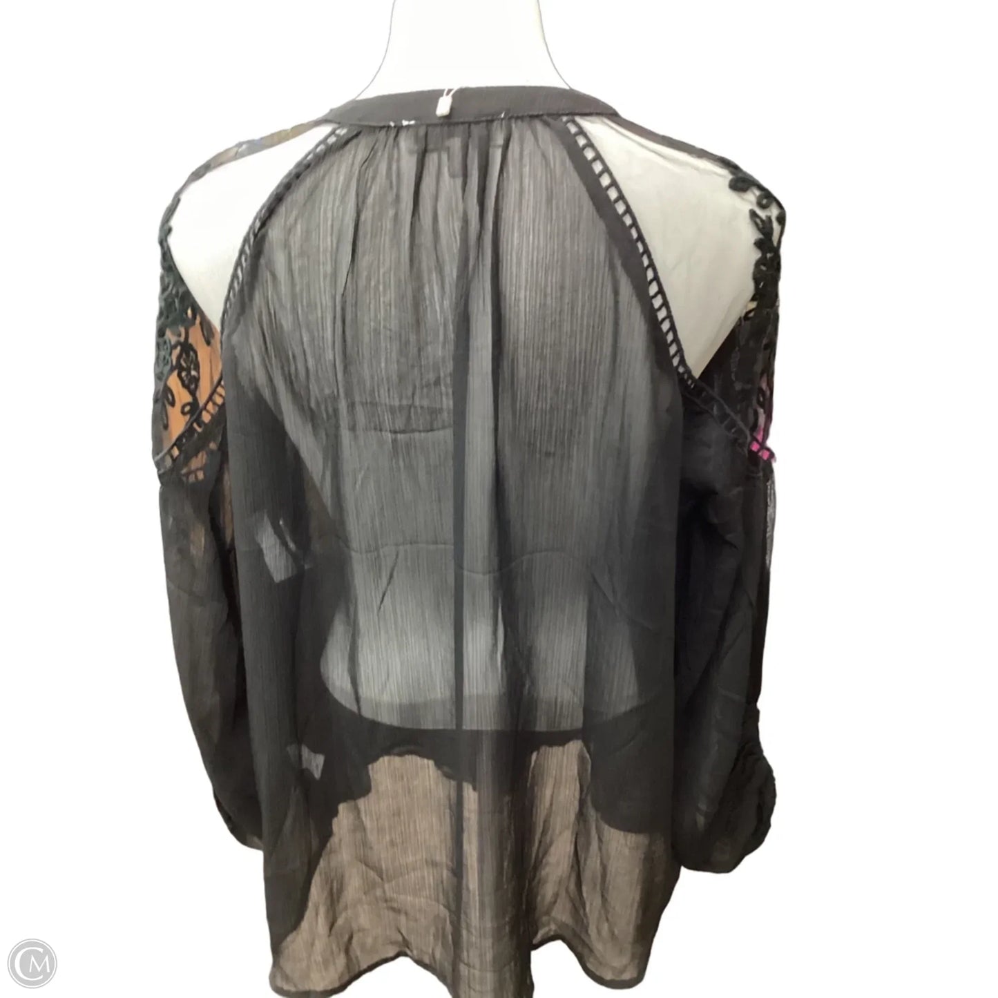 Blouse Long Sleeve By Hayden Harnett In Black, Size: M