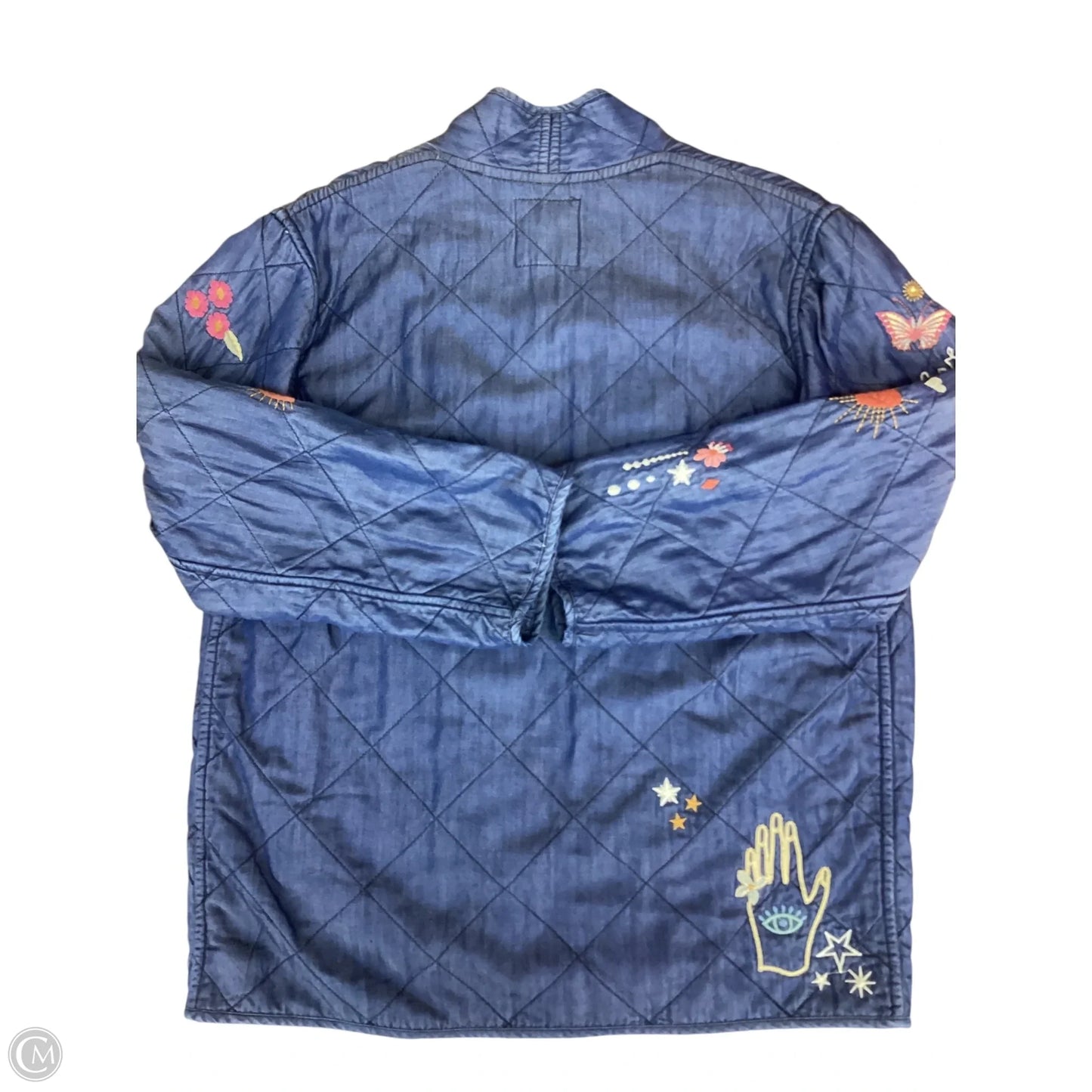 Blazer By Johnny Was In Blue Denim, Size: L