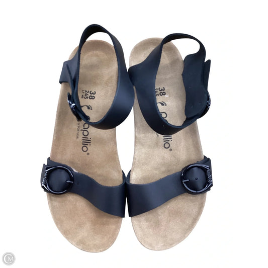 Sandals Heels Wedge By Birkenstock In Black, Size: 7