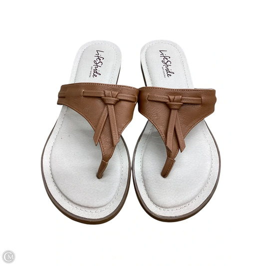 Sandals Flats By Life Stride In Tan, Size: 9