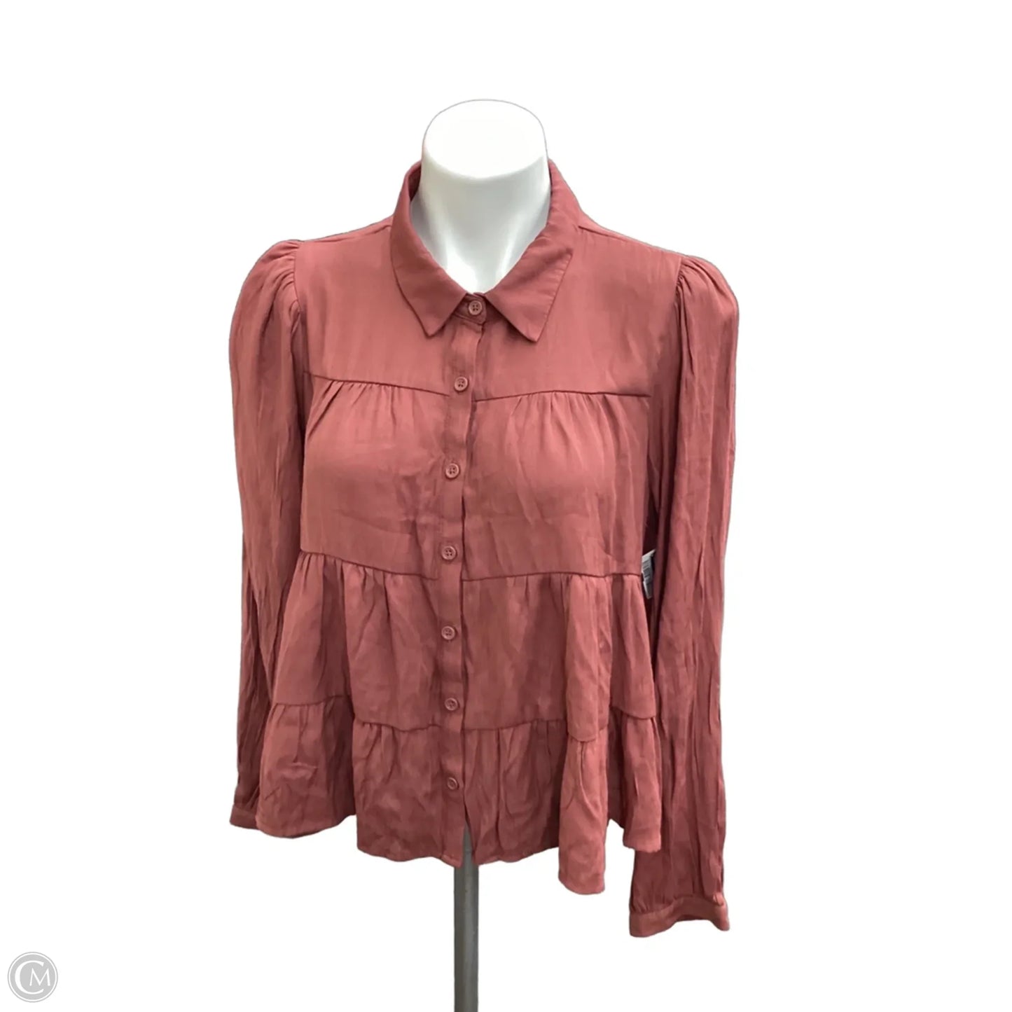 Top Long Sleeve By Mi Ami In Coral, Size: Xl