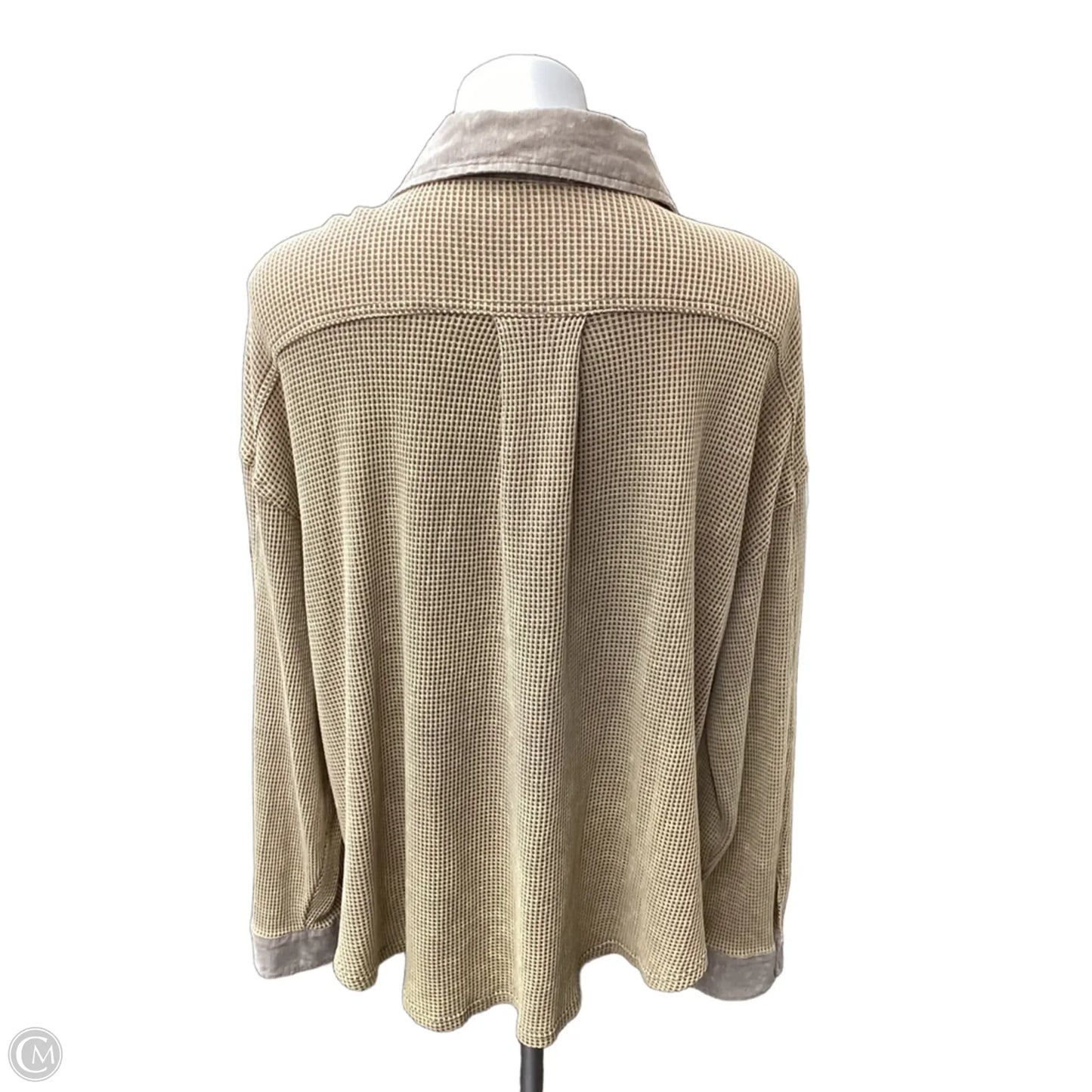Top Long Sleeve By Bibi In Tan, Size: Xl