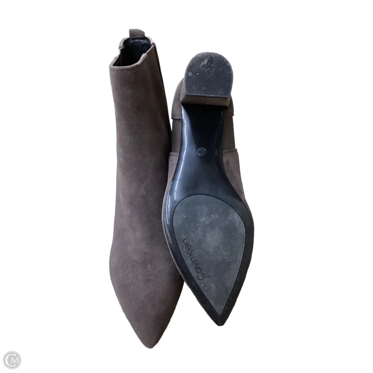 Boots Leather By Calvin Klein In Taupe, Size: 8