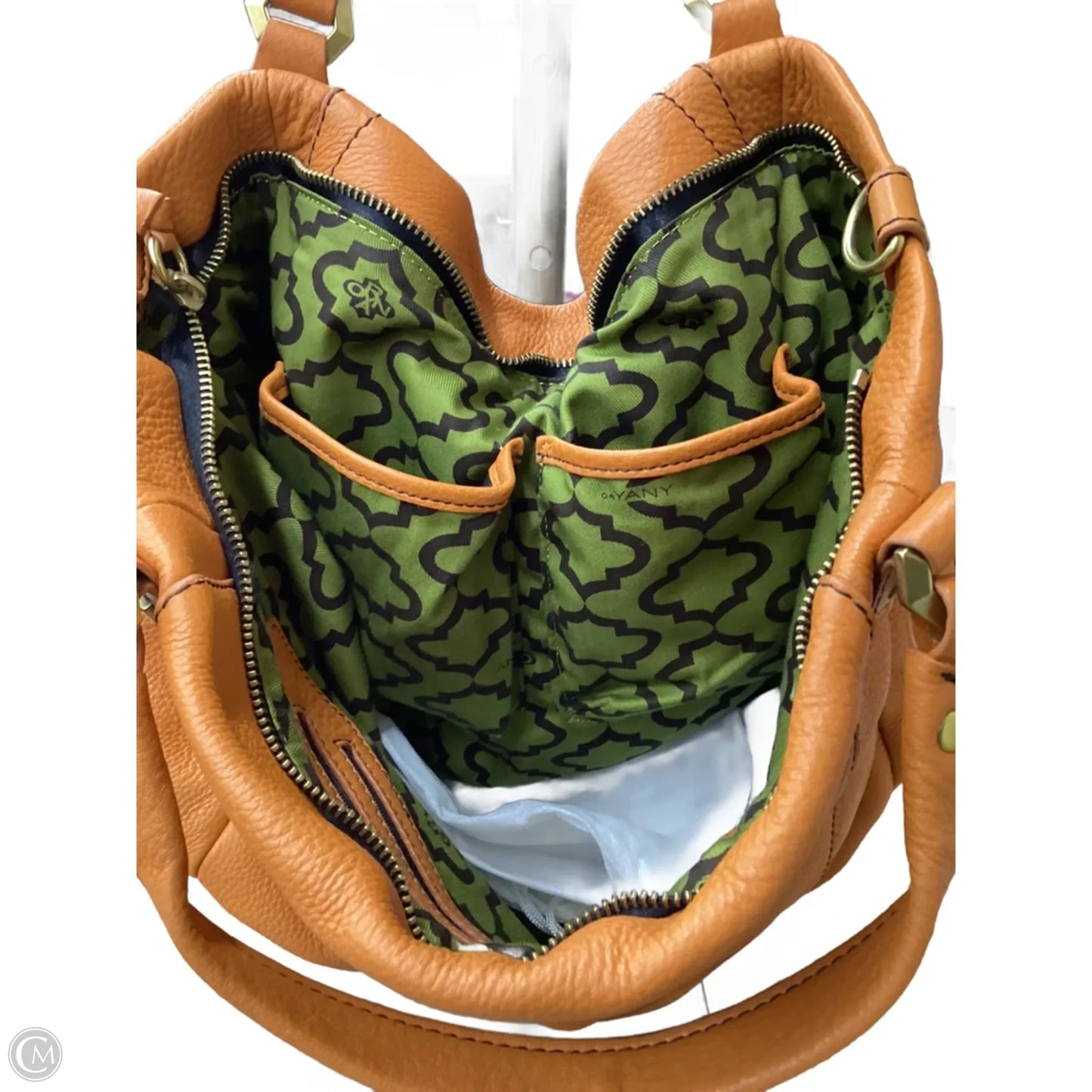 Handbag Leather By Oryany, Size: Medium