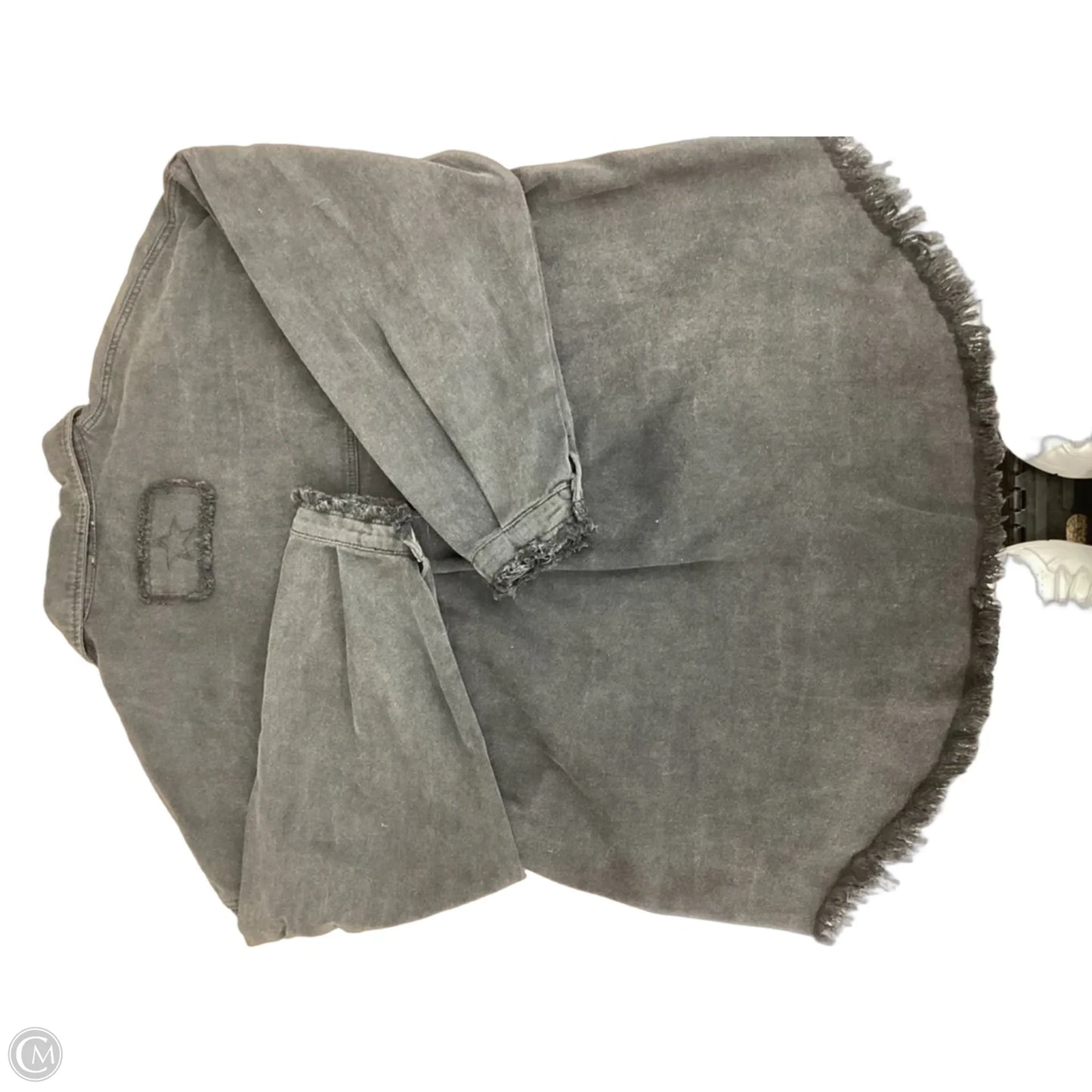 Jacket Shirt By Clothes Mentor In Black, Size: M