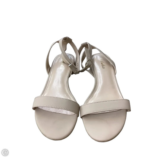 Sandals Heels Block By Clothes Mentor In Beige, Size: 8.5