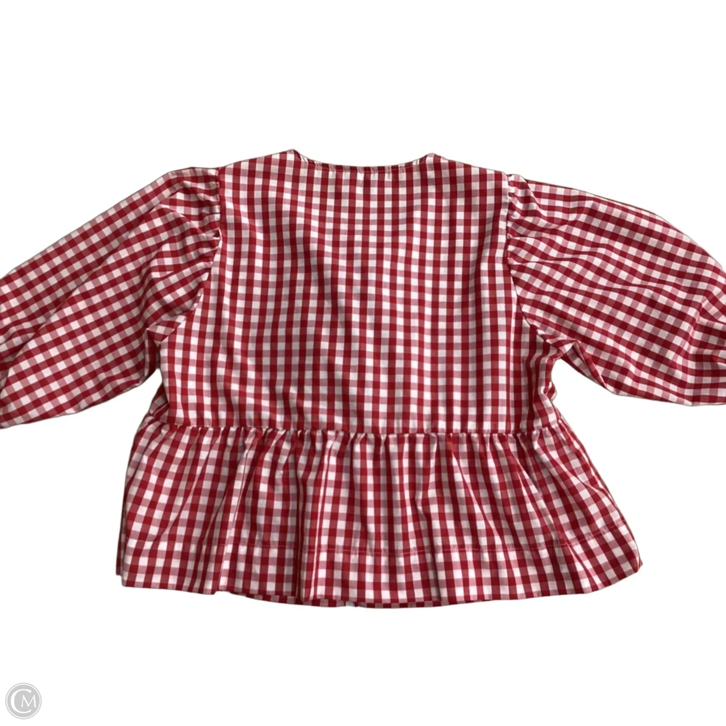 Top Short Sleeve By Velvet Heart In Checkered Pattern, Size: Xl