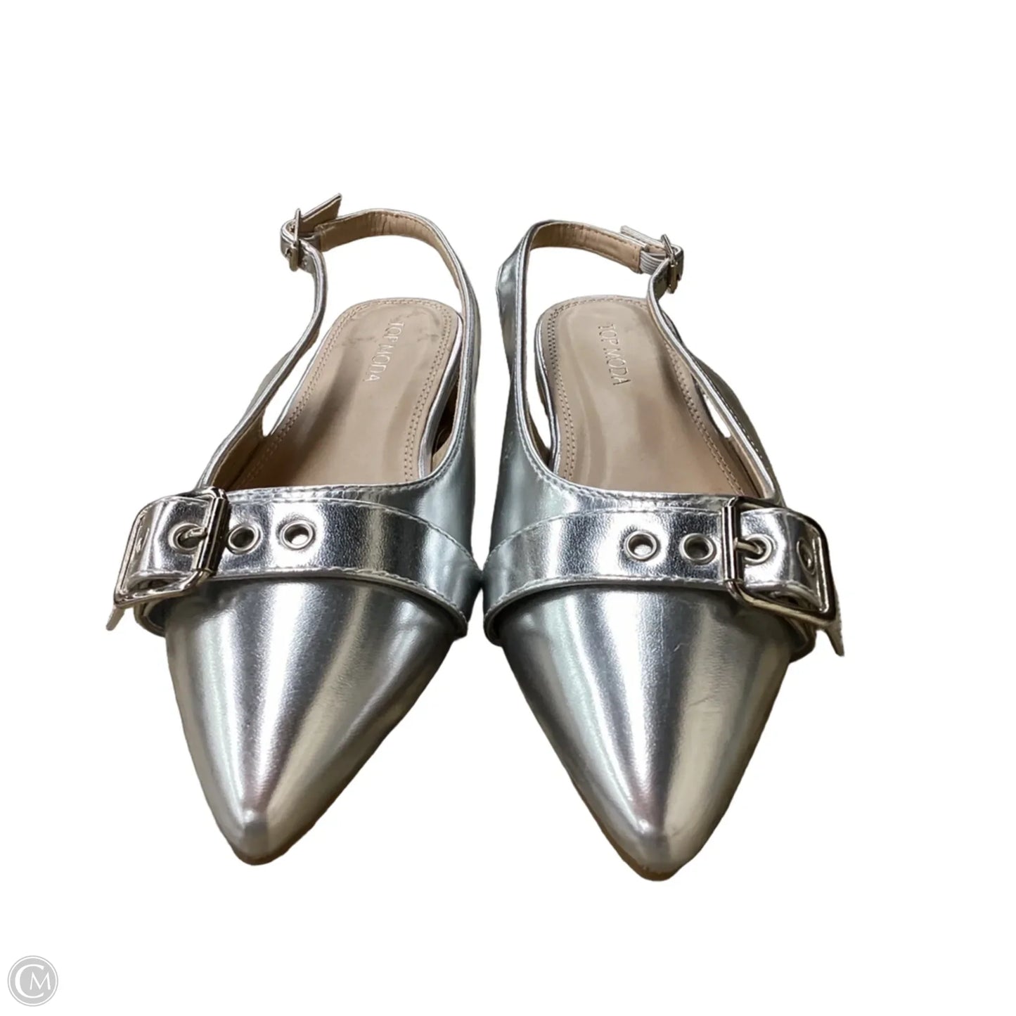 Shoes Flats By Top Moda In Silver, Size: 7.5