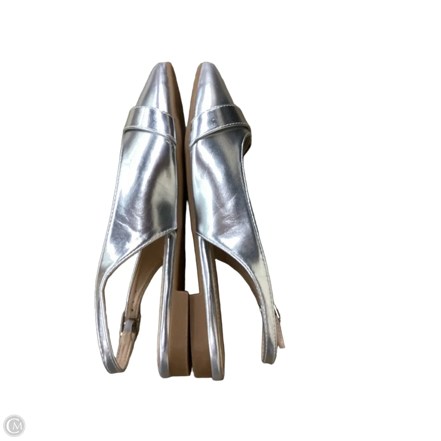 Shoes Flats By Top Moda In Silver, Size: 7.5