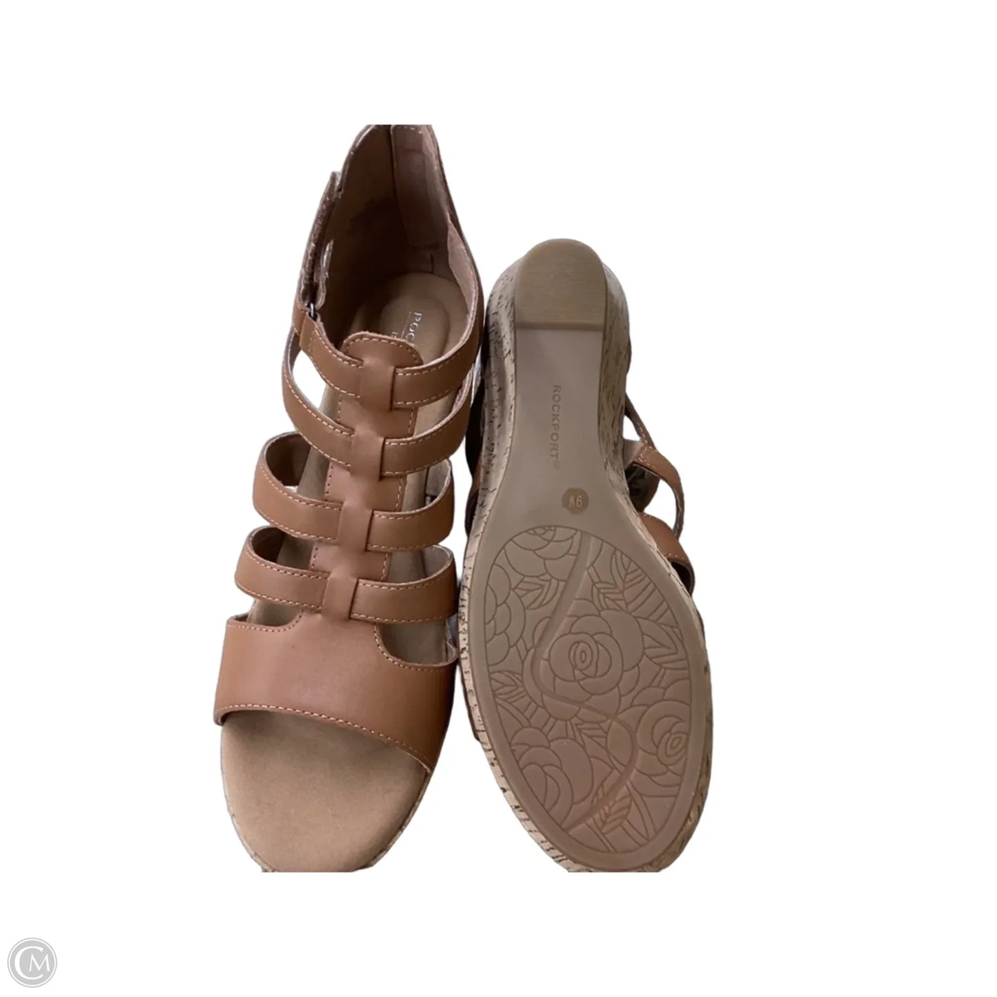 Sandals Heels Wedge By Rockport In Tan, Size: 9